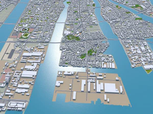 Hiroshima city japan 70km 3D Model