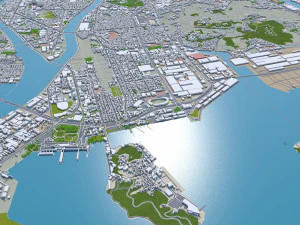 Hiroshima city japan 70km 3D Model