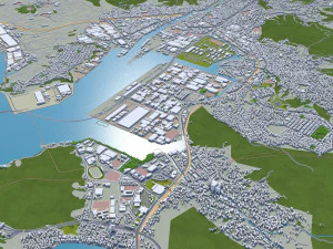 Hiroshima city japan 70km 3D Model