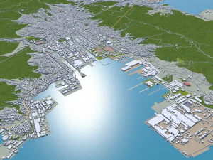 Hiroshima city japan 70km 3D Model