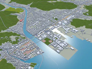 Hiroshima city japan 70km 3D Model