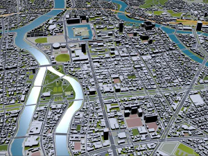 Hiroshima city japan 70km 3D Model