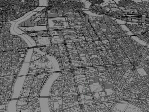 Hiroshima city japan 70km Modelo 3D