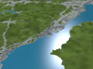 Hiroshima city japan 70km 3D Model