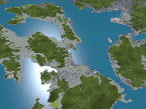 Hiroshima city japan 70km 3D Model