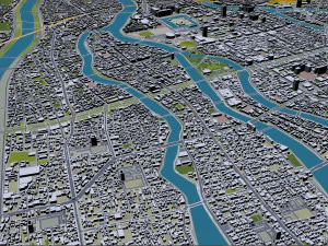 Hiroshima city japan 70km 3D Model