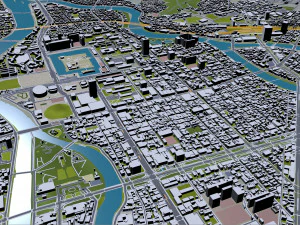 Hiroshima city japan 70km 3D Model