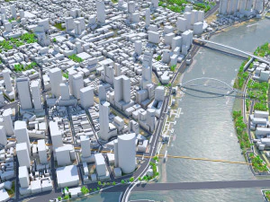 Ho chi minh city vietnam 100km 3D Model