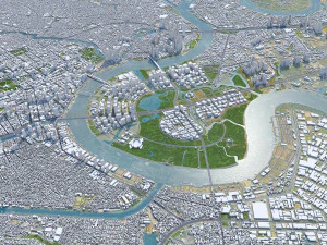 Ho chi minh city vietnam 100km 3D Model