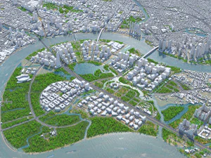 Ho chi minh city vietnam 100km 3D Model