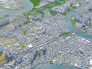 Ho chi minh city vietnam 100km 3D Model
