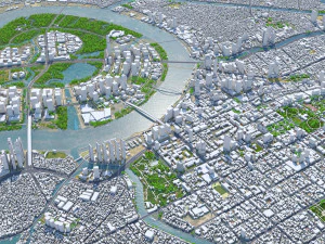 Ho chi minh city vietnam 100km 3D Model
