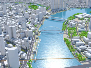Ho chi minh city vietnam 100km 3D Model