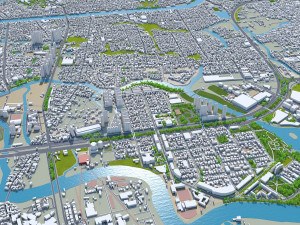 Ho chi minh city vietnam 100km 3D 모델