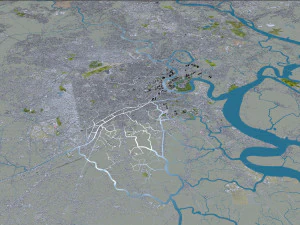Ho chi minh city vietnam 100km 3D Model