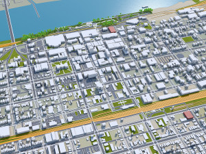 Huntington city west virginia 35km 3D Model