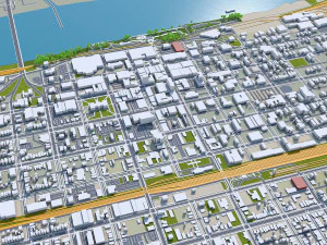 Huntington City, Virginia Occidentale, 35 km Modello 3D
