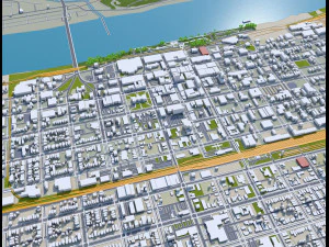 Huntington city west virginia 35km 3D Model