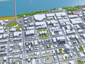 Huntington city west virginia 35km 3D Model