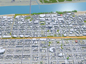 Huntington city west virginia 35km 3D Model