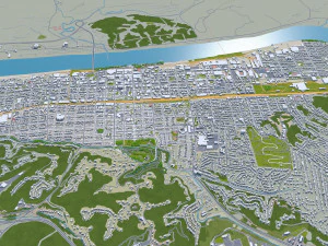 Huntington city west virginia 35km 3D Model