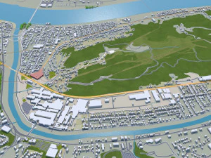 Huntington city west virginia 35km 3D Model