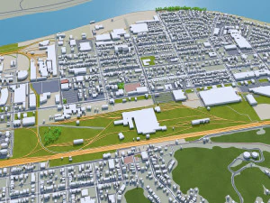 Huntington city west virginia 35km 3D Model