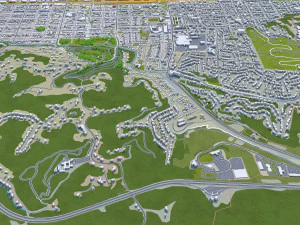 Huntington city west virginia 35km 3D Model
