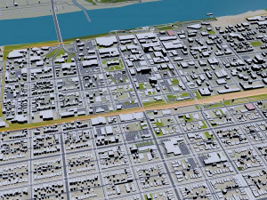 Huntington city west virginia 35km 3D Model