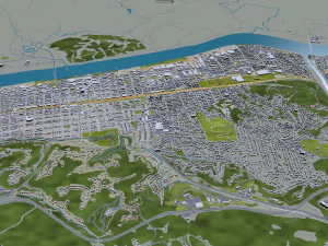 Huntington city west virginia 35km 3D Model