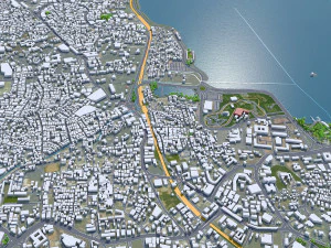 Cidade de Hyderabad, &Iacute;ndia, 60 km Modelo 3D