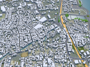 Hyderabad city india 60km Model 3D
