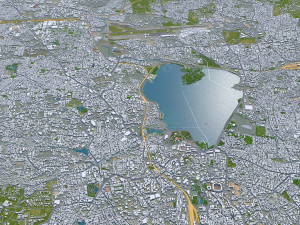 Hyderabad city india 60km Model 3D