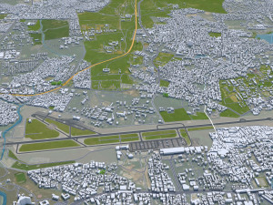 Hyderabad city india 60km Model 3D