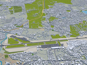 Hyderabad city india 60km Model 3D