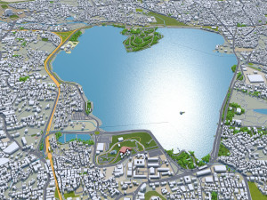 Hyderabad city india 60km Model 3D