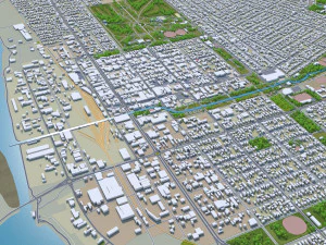 Invercargill city new zealand 30 km 3D Model