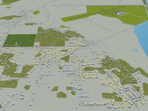 Invercargill city new zealand 30 km 3D Model
