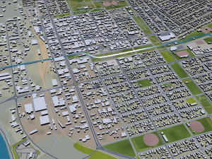 Invercargill city new zealand 30 km 3D 模型