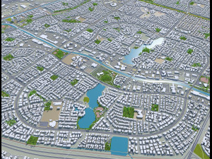 Irvine city california 30km 3D Модель