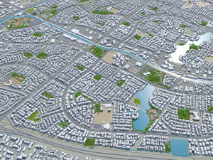 Irvine city california 30km 3D Модель