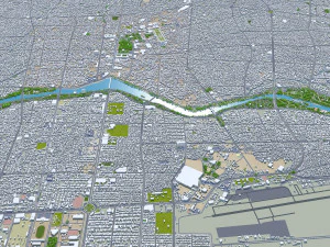 Isfahan city iran 60km 3D Model