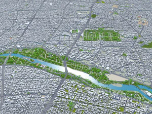 Isfahan city iran 60km 3D Model