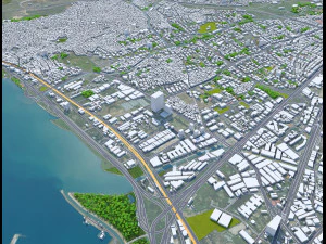 Cidade de Izmir Turquia 50 km Modelo 3D