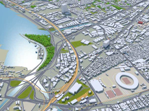 Cidade de Izmir Turquia 50 km Modelo 3D