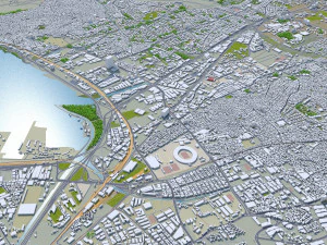 Cidade de Izmir Turquia 50 km Modelo 3D