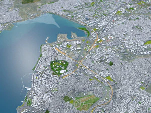 Cidade de Izmir Turquia 50 km Modelo 3D