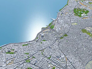 Cidade de Izmir Turquia 50 km Modelo 3D
