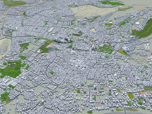 Cidade de Izmir Turquia 50 km Modelo 3D