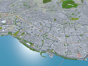 Cidade de Izmir Turquia 50 km Modelo 3D